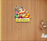 Bal Ganesha Wooden Wall Sticker With Quotes